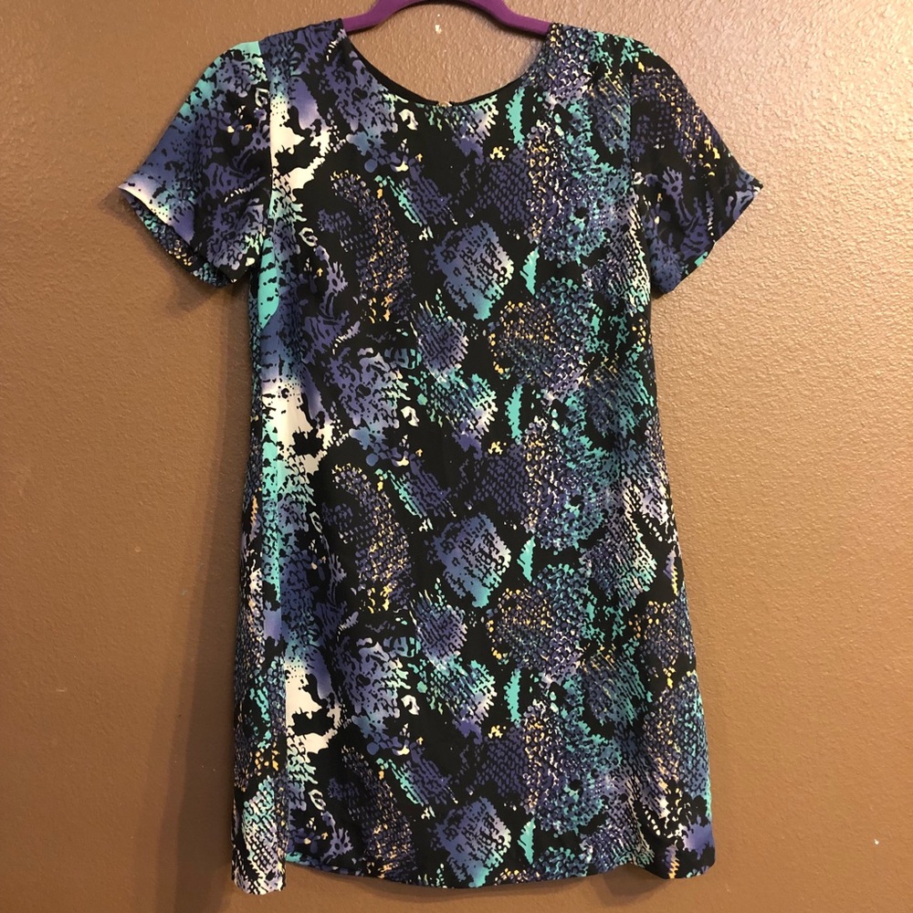 Olivaceous Silky Print Dress